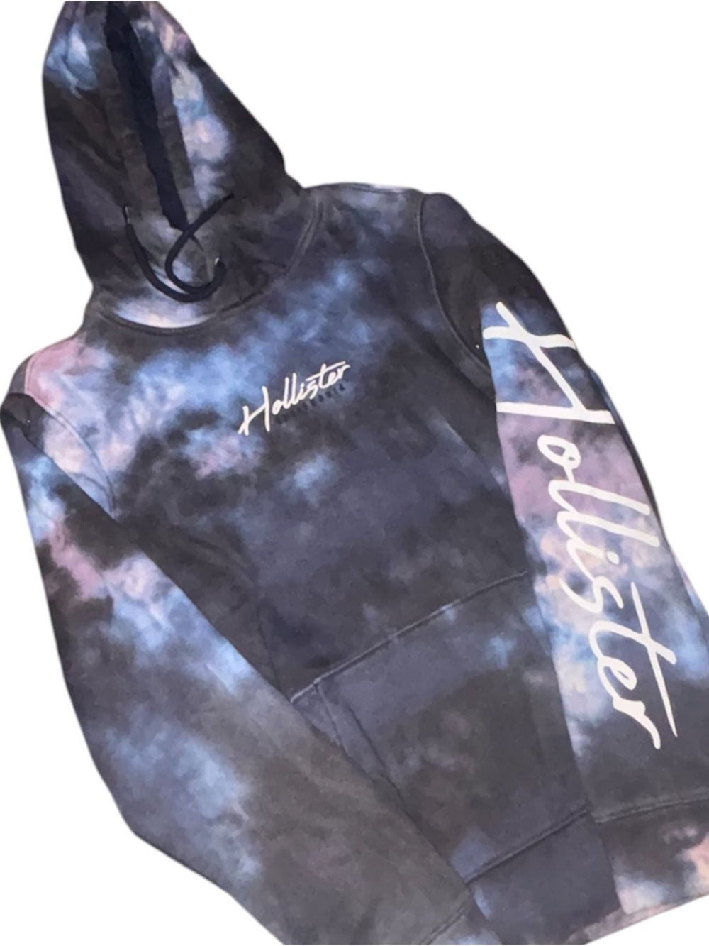 Hollister Tie-Dye Pullover Hoodie – Black, Blue, Purple